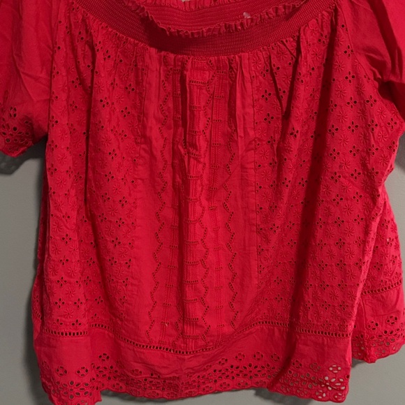 Reitmans Red Eyelet Blouse - Picture 2 of 3